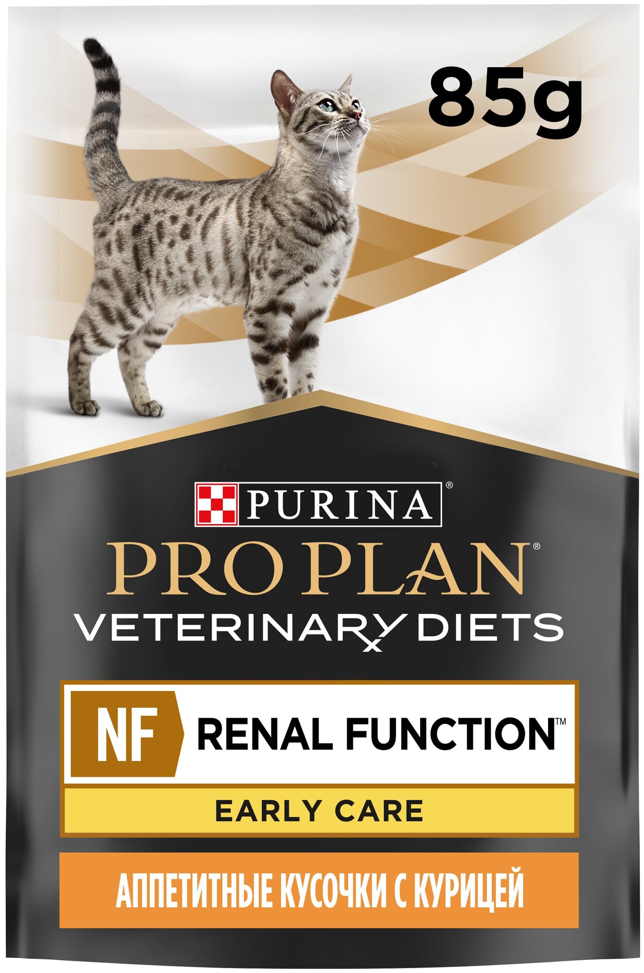 Влажный корм для кошек диетический PRO PLAN® VETERINARY DIETS NF Renal Function для поддержания функции почек при начальной стадии хронической почечной недостаточности, с курицей, 85 г х 10 шт. - фотография № 2