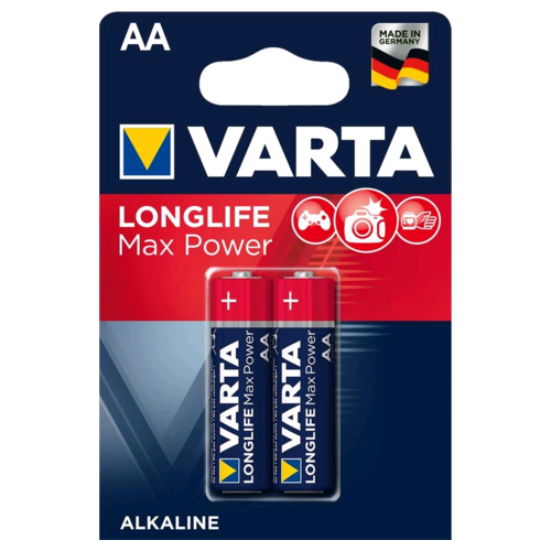 Батарейка Varta LONGLIFE MAX POWER (MAX TECH) LR6 AA BL2 Alkaline 1.5V (4706) (2/40/200) батарейка varta longlife max power max tech крона 6lr61 bl1 alkaline 9v 4722 1 10 50