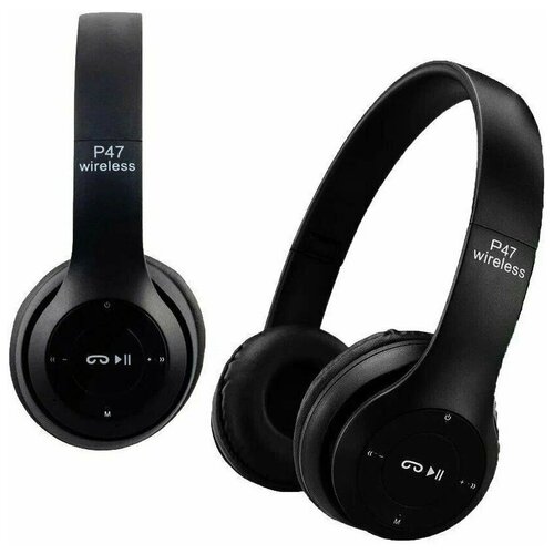 Беспроводные наушники накладные P47 Multi черный Bluetooth наушники Наушники с микрофоном 49900₽