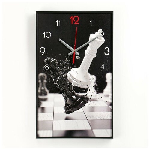 Часы-картина настенные, серия: Интерьер, "Шахматы", 57 х 35 х 4 см
