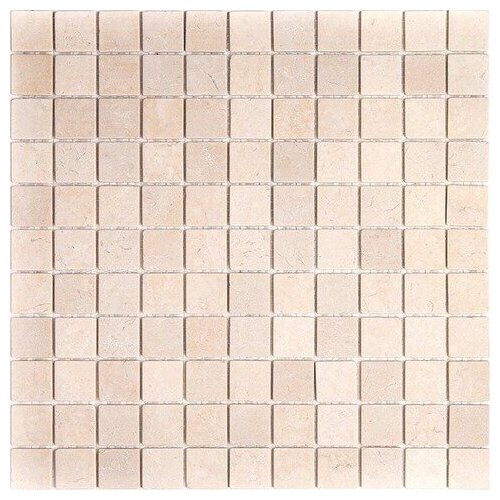 Мозаика из камня Natural Mosaic 4M021-26P 4 мм бежевый светлый квадрат глянцевый