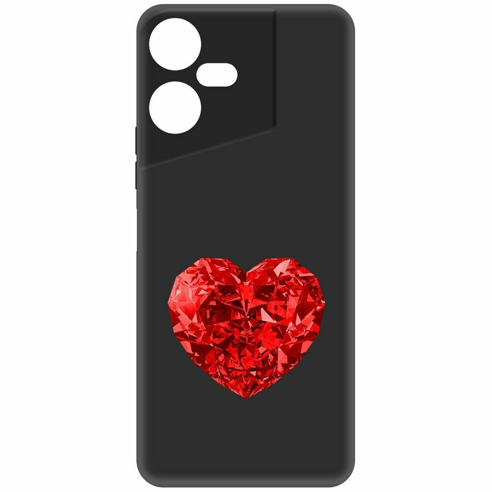 Чехол-накладка Krutoff Soft Case Рубиновое сердце для TECNO Pova Neo 3 черный