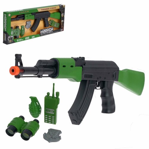 Набор военного «Гром» с АК-47, 5 предметов набор полицейского наша игрушка свет звук автомат конструктор рация граната нож u102