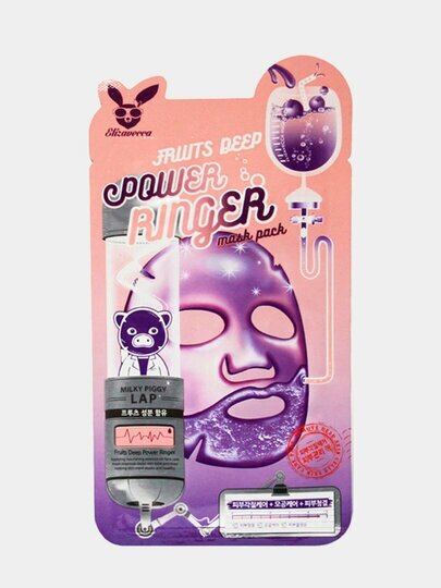 Маска для лица Elizavecca Power Ringer Mask Pack Fruits Deep тканевая 23мл - фото №16