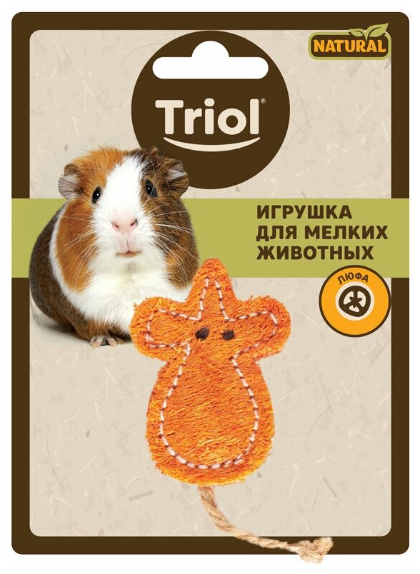 Triol Игрушка NATURAL для мелких животных из люфы Мышка - фото №2