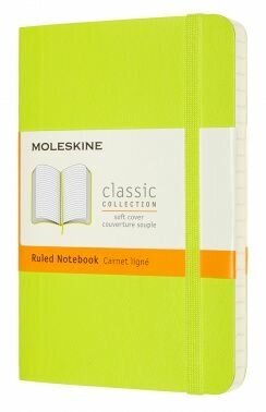 Блокнот Moleskine CLASSIC SOFT Pocket 90x140мм 192стр. линейка мягкая обложка лайм