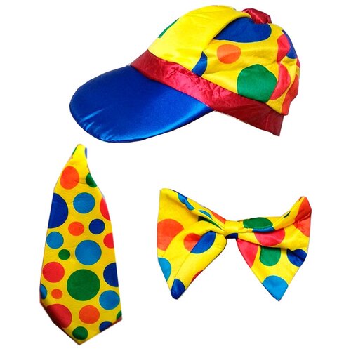 фото Набор клоуна бейсболка + бабочка + галстук маски - карнавал