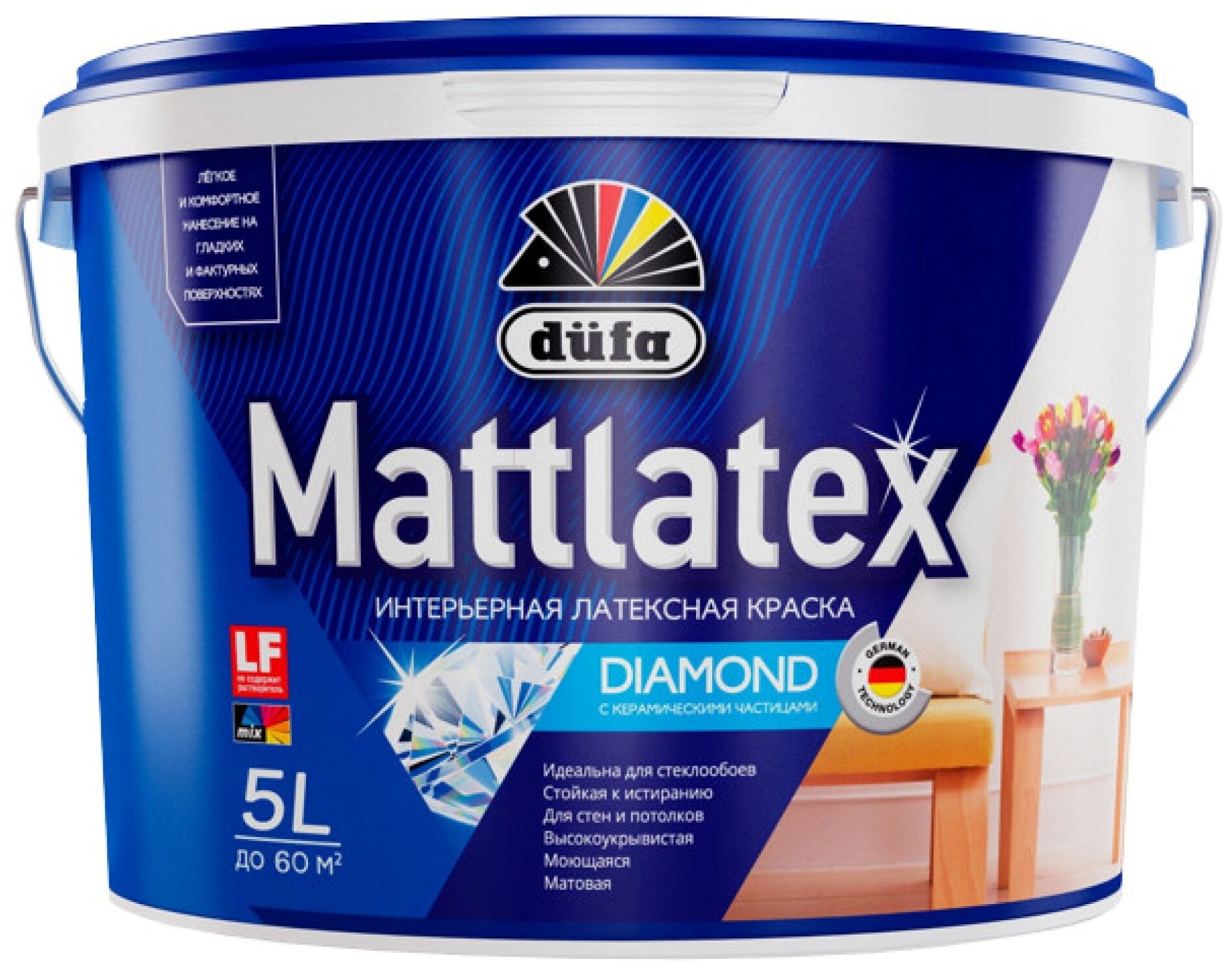 Краска латексная интерьерная Dufa Mattlatex D100 матовая (5л)