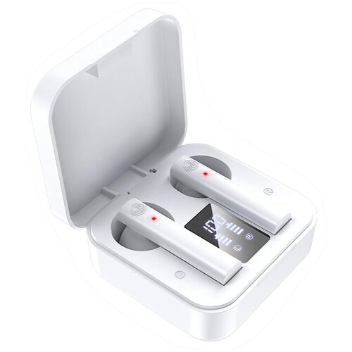 Bluetooth наушники вкладыши с микрофоном Borofone BE40 Triumph TWS беспроводная гарнтитура белая 168600₽