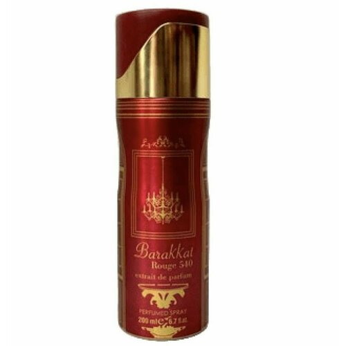 Дезодорант Barakkat 540 Rouge Fragrance World 200 мл духи baccarat rouge 540 extrait от parfumion