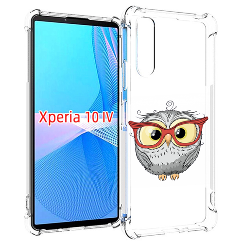 Чехол MyPads сова-в-красных-очках для Sony Xperia 10 IV (10-4) задняя-панель-накладка-бампер