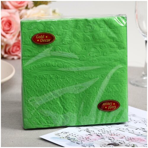 Салфетки Gold Decor Green Heart, 20 листов, бесцветный