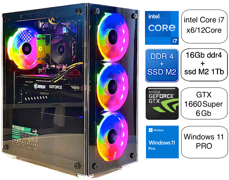 Intel Core i7/GTX1660S 6G/16Gb DDR4/1Tb