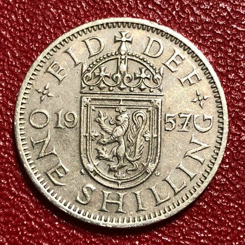 Монета Великобритания 1 Шиллинг 1957 год #2-9/2 монета великобритания 1 шиллинг 1948 год 2 8