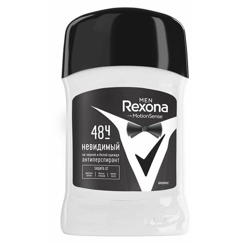 Антиперспирант стик Rexona Men Невидимый на черном и белом, 50 мл, 2 шт