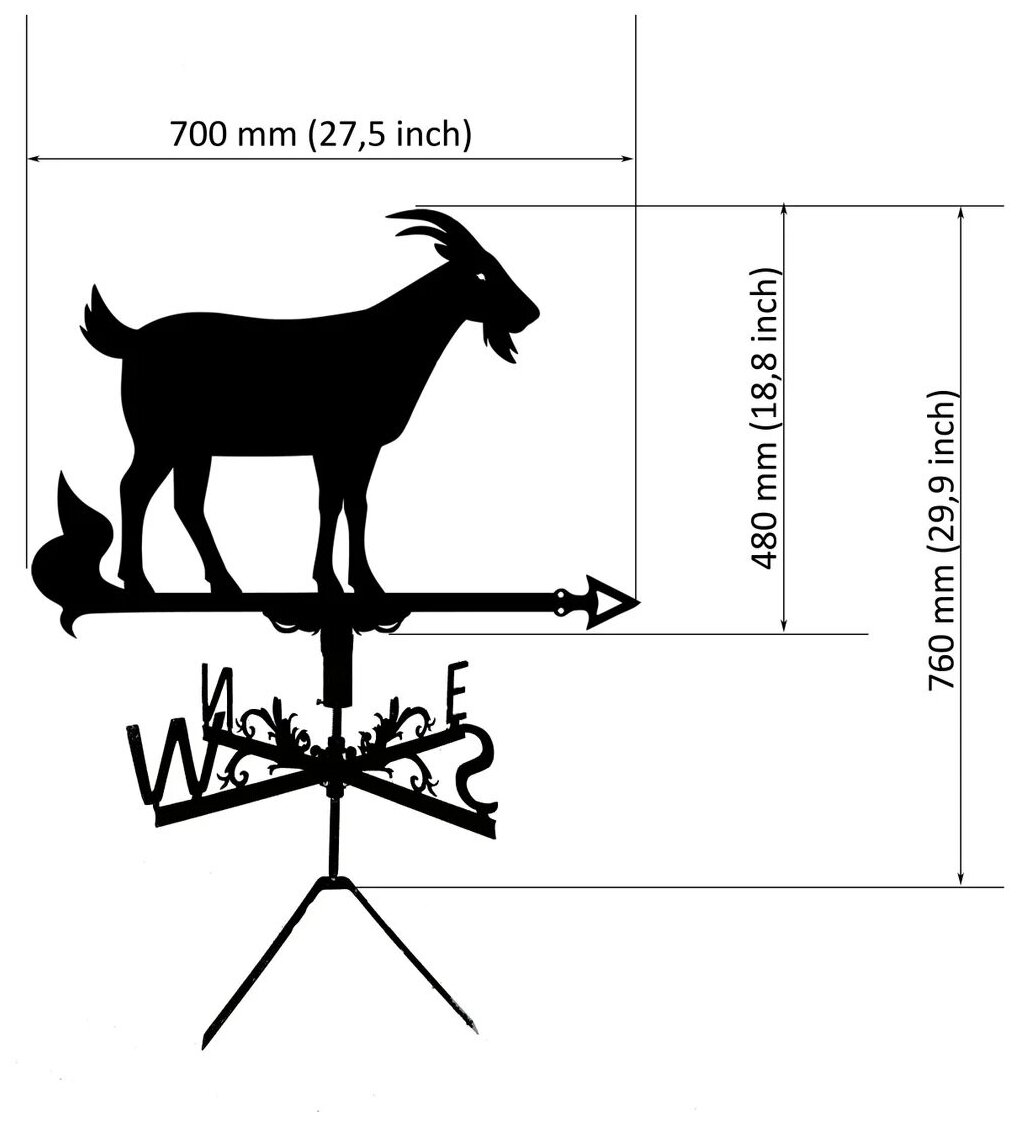 Флюгер металлический Козел