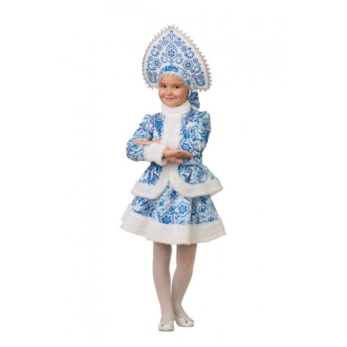 Детский костюм Снегурочка Гжель (7222) 116 см карнавальный костюм батик снегурочка гжель