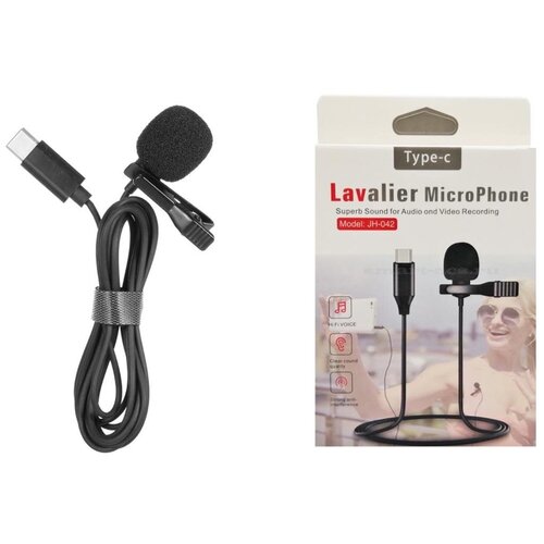 Микрофон петличный Lavalier MicroPhone проводной JH-042 Type-C черный 59000₽