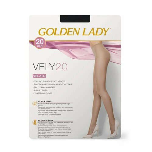 Колготки  Golden Lady GOLDENLADY_VELY20, 20 den, полуматовые, с шортиками, размер 4, черный