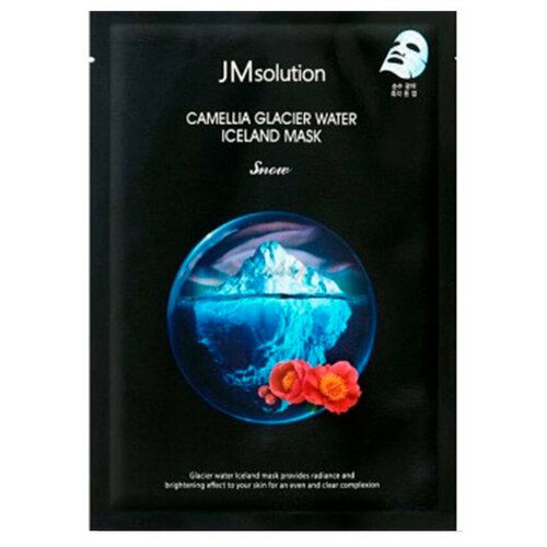 JMsolution Тонизирующая тканевая маска для лица с экстрактом камелии / Camellia Glacier Water Iceland Mask Snow, 1 шт.*30 мл jmsolution тканевая маска для лица с экстрактом эдельвейса edelweiss glacier water alps mask snow 1 шт 30 мл