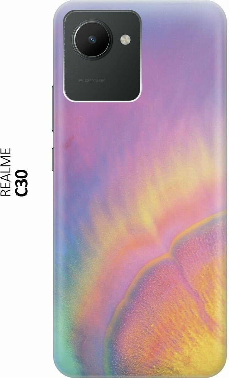 Силиконовый чехол Сиреневое перо на realme C30 / Рилми С30