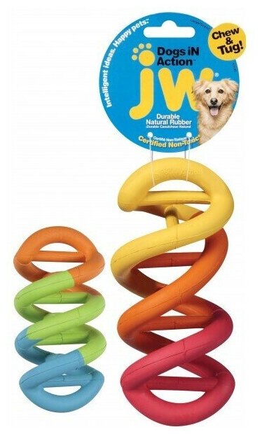 J.W. Игрушка для собак - Спиралька, каучук, большая Dog in Action, large Цвет:Разноцветный - фотография № 2