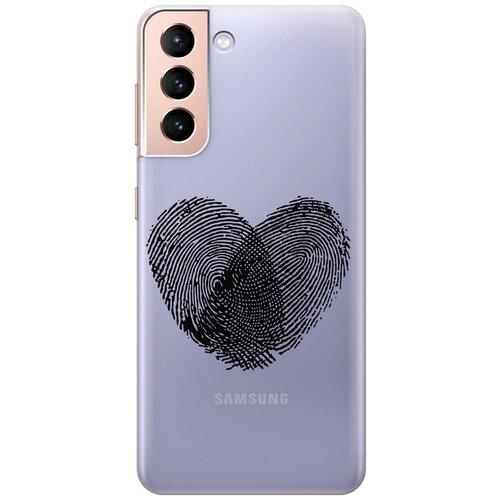 Силиконовый чехол с принтом Lovely Fingerprints для Samsung Galaxy S21 / Самсунг С21 матовый чехол lovely fingerprints w для samsung galaxy s21 самсунг с21 плюс с 3d эффектом черный