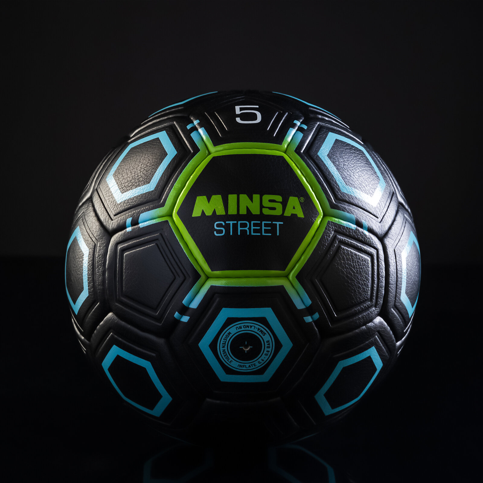Мяч футбольный MINSA Street PU ручная сшивка размер 5