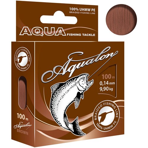 плетеный шнур aqua aqualon 100m brown d 0 25mm Плетеный шнур AQUA AQUALON 100m (brown) d 0,14mm