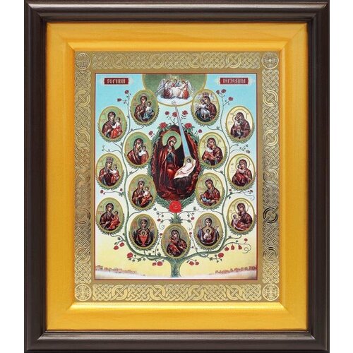 Древо Пресвятой Богородицы, икона в широком киоте 21,5*25 см древо пресвятой богородицы икона в широком киоте 21 5 25 см