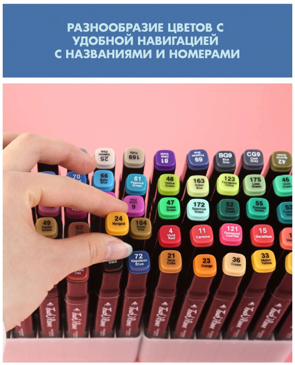 Спиртовые маркеры для скетчинга, Двухсторонние для рисования 262 цвета