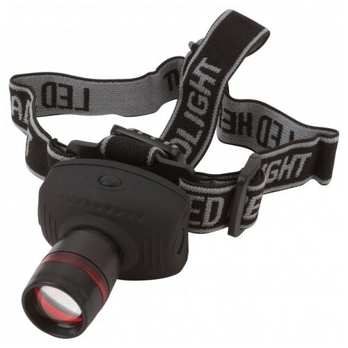 фото Фонарик с креплением на голову, 1 сверхяркий светодиод 1 вт (3 ааа батарейки) fit