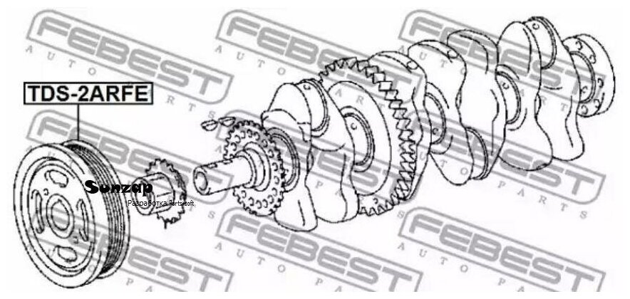 FEBEST TDS2ARFE TDS-2ARFE_шкив коленвала!\ Toyota Camry 11>