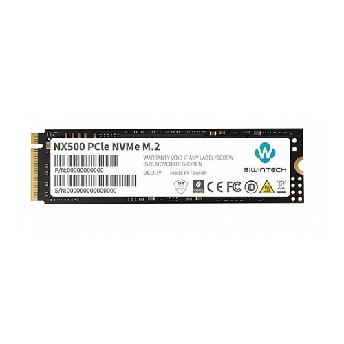 Внутренний SSD M.2 BiwinTech 512Gb NX500 Series /82P1B9#G/ (PCI-E 3.0 x4, up to 2000/1600MBs, 3D NAND, 290TBW, 22х80mm)