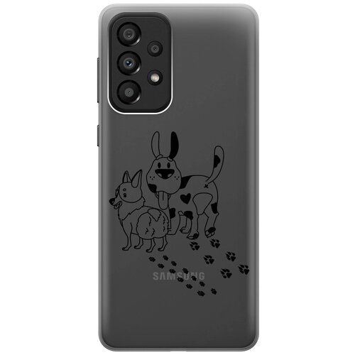 Силиконовый чехол с принтом Funny doggies для Samsung Galaxy A33 5G / Самсунг А33 5Г силиконовый чехол с принтом funny doggies для samsung galaxy a54 5g самсунг а54