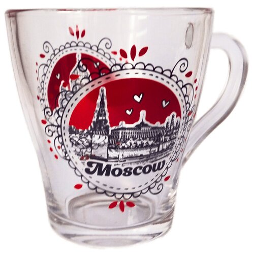 Кружка стекло Грация 250 мл Москва окошки с красным