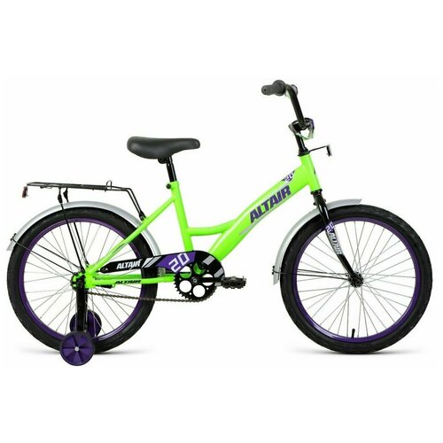 Велосипед ALTAIR KIDS 20 (20 1 ск. рост. 13) 2022, ярко-зеленый/фиолетовый, IBK22AL20041 велосипед altair city kids 20 compact 20 1 ск рост 13 2020 2021 зеленый 1bkt1c201004