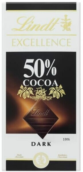 Lindt Excellence горький шоколад 50% какао, 100 г