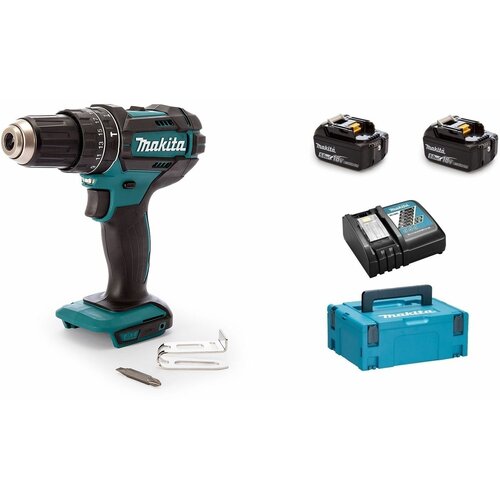 Аккумуляторная ударная дрель-шуруповерт Makita 18В АКБ 2х50 Ah и ЗУ кейс MakPac-2 DHP482RTJ 4449100₽