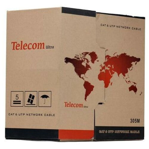 421919 Сетевой кабель Telecom Ultra UTP cat.6 4 пары 305m TU634057 кабель telecom ultra pro utp кат 6 бухта 305м tu634057 омедненный