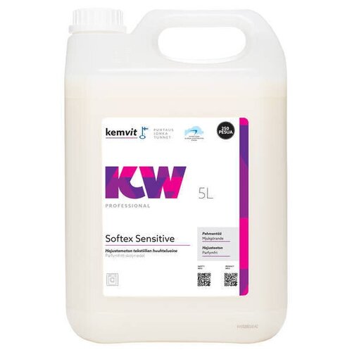 Кондиционер для белья без аромата kemvit KW Softex Sensitive, 5 л., 250 стирок.