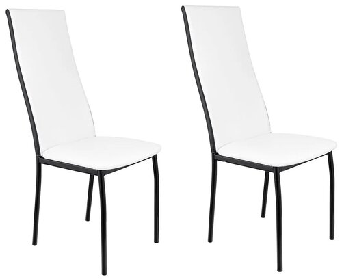 Комплект стульев KETT-UP Hamburg, металл/искусственная кожа, 2 шт., цвет: черный/белый с вставкой