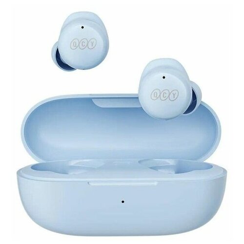 Гарнитура вкладыши QCY T17 синий беспроводные bluetooth в ушной раковине 144100₽