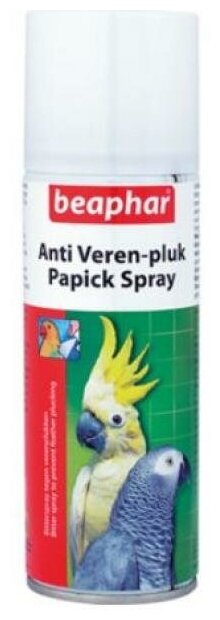 Anti Veren-pluk Papick Spray (Beaphar) спрей против выдергивания перьев у птиц, 200 мл - фотография № 3