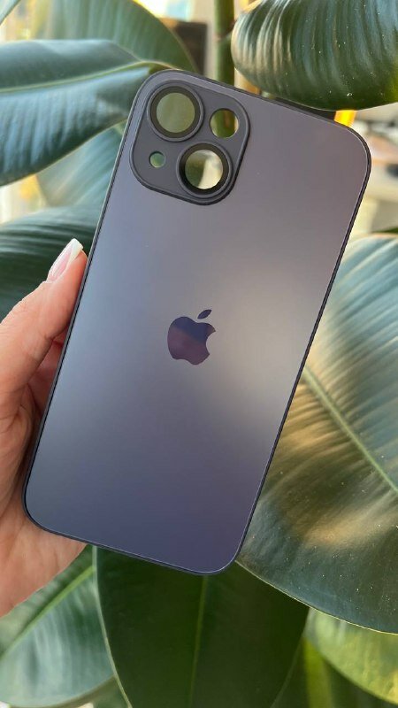 (AG) Чехол матовый IPhone 13 фиолетовый с защитой на линзах