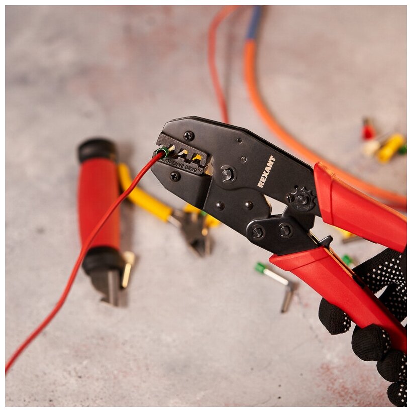 Кримпер профессиональный для обжима клемм и штыревых наконечников, (6.0-10.0-16.0 мм2) - фотография № 5