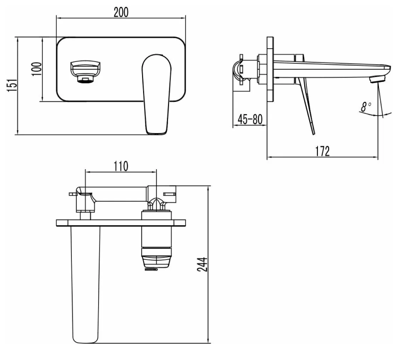 Смеситель Lemark Bronx LM3726BL для раковины, встраиваемый - фотография № 4