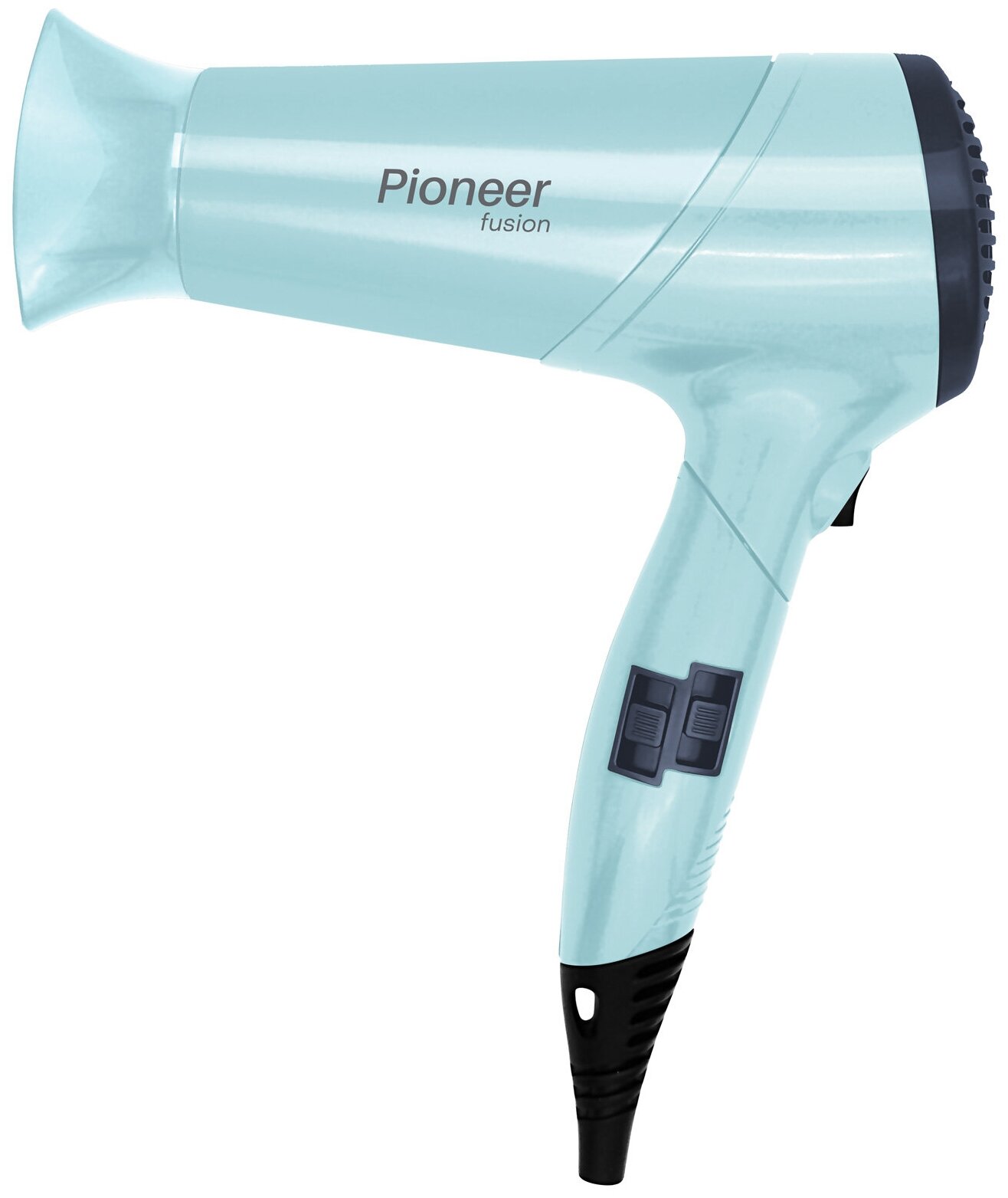Фен для волос Pioneer HD-2001DC со складной ручкой и насадкой-концентратором, 2 скорости, 3 температурных режима, 2000 Вт, бирюзовый, светло-синий