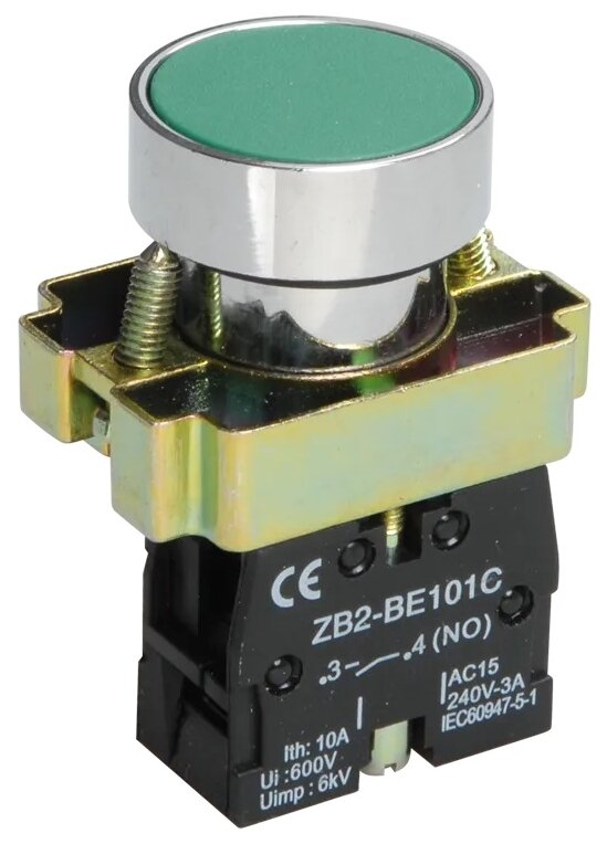 BBT60-BA-K06 Кнопка управления LAY5-BA31 без подсветки зеленая 1з IEK - фото №1