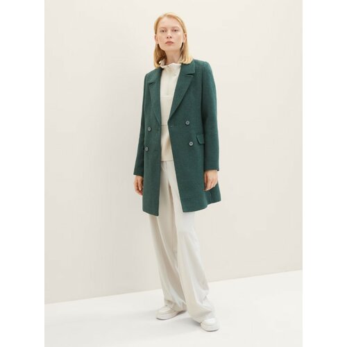 Пальто  Tom Tailor демисезонное, силуэт прямой, средней длины, размер L, зеленый